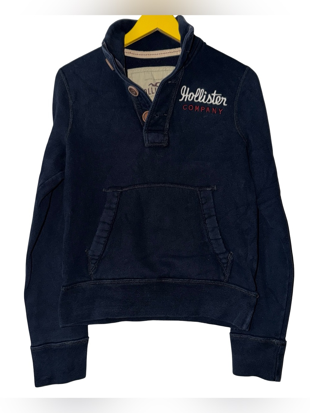 Navy blue Hollister Co. quarter zip sweatshirt in a S